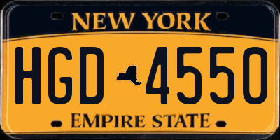 NY license plate HGD4550