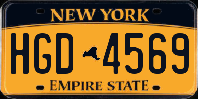 NY license plate HGD4569