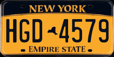 NY license plate HGD4579