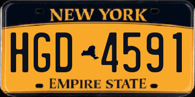 NY license plate HGD4591