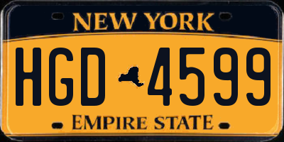 NY license plate HGD4599