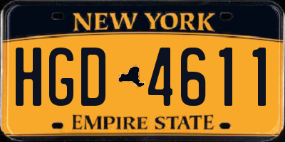 NY license plate HGD4611