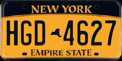 NY license plate HGD4627