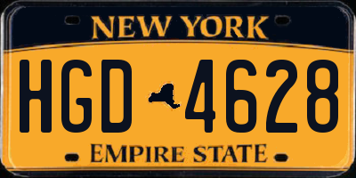 NY license plate HGD4628