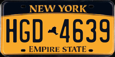 NY license plate HGD4639