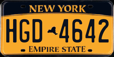 NY license plate HGD4642