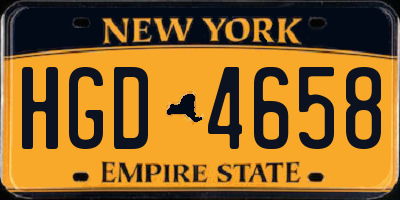 NY license plate HGD4658