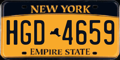 NY license plate HGD4659
