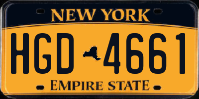 NY license plate HGD4661