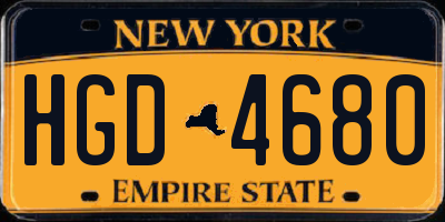 NY license plate HGD4680