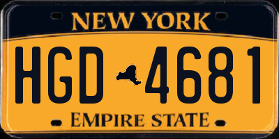 NY license plate HGD4681
