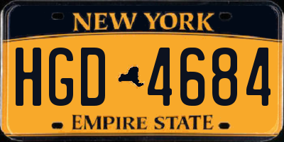 NY license plate HGD4684