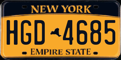 NY license plate HGD4685