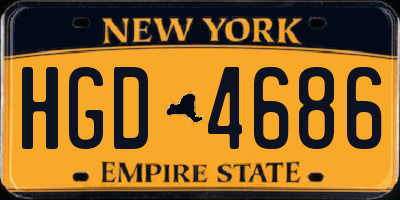 NY license plate HGD4686