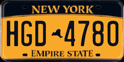 NY license plate HGD4780