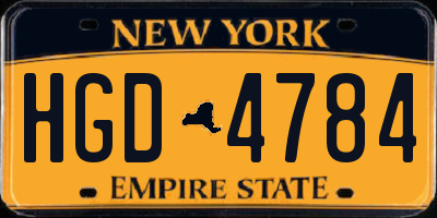 NY license plate HGD4784