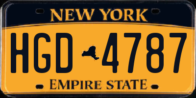 NY license plate HGD4787