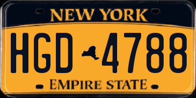 NY license plate HGD4788
