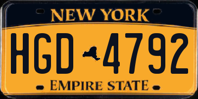 NY license plate HGD4792