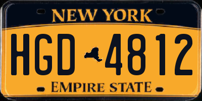 NY license plate HGD4812