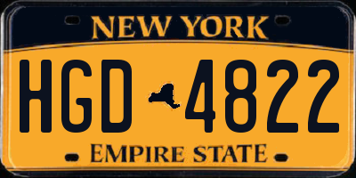 NY license plate HGD4822