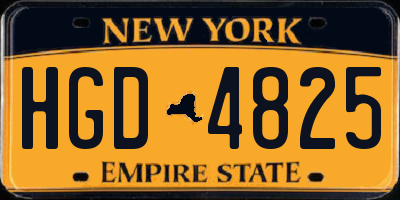 NY license plate HGD4825