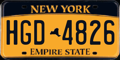 NY license plate HGD4826