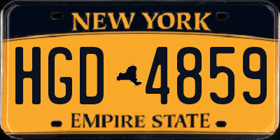 NY license plate HGD4859