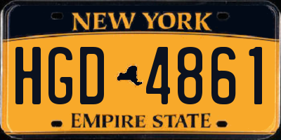 NY license plate HGD4861
