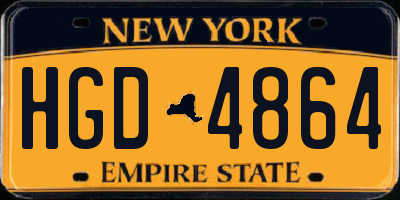 NY license plate HGD4864
