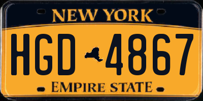 NY license plate HGD4867