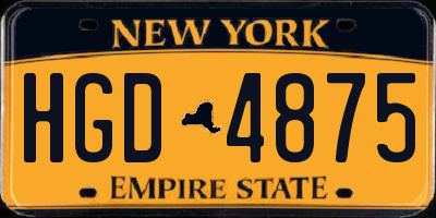 NY license plate HGD4875
