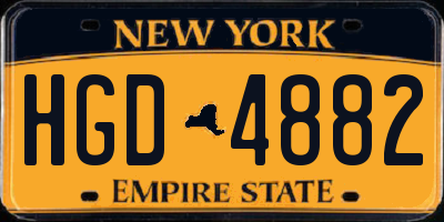 NY license plate HGD4882