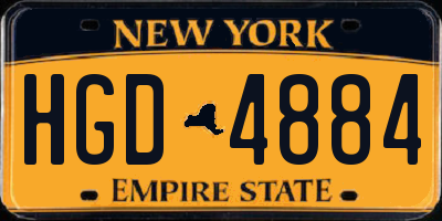 NY license plate HGD4884