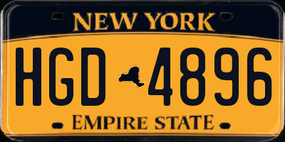 NY license plate HGD4896
