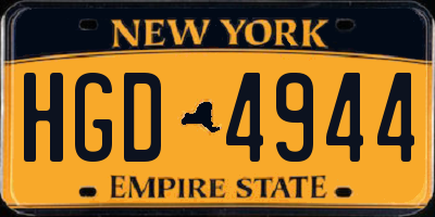 NY license plate HGD4944