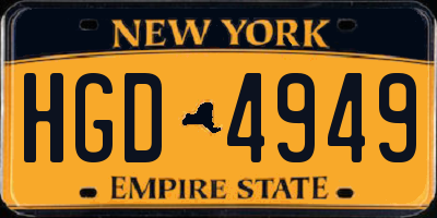 NY license plate HGD4949