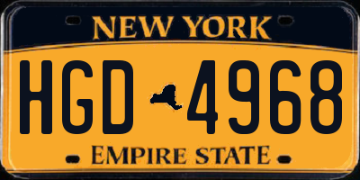 NY license plate HGD4968