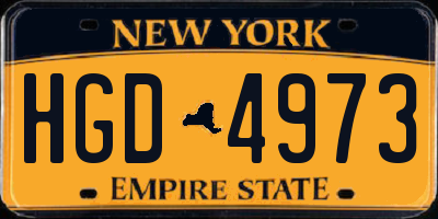 NY license plate HGD4973