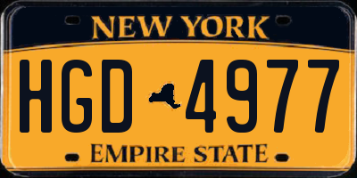 NY license plate HGD4977