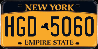 NY license plate HGD5060