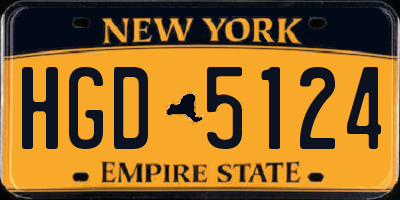 NY license plate HGD5124