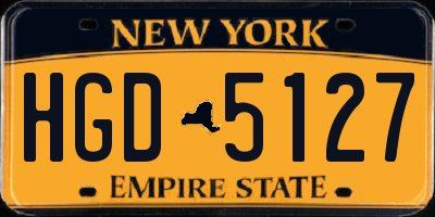 NY license plate HGD5127