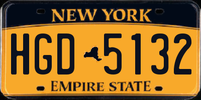 NY license plate HGD5132