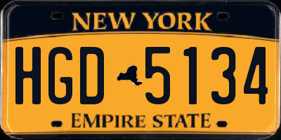 NY license plate HGD5134