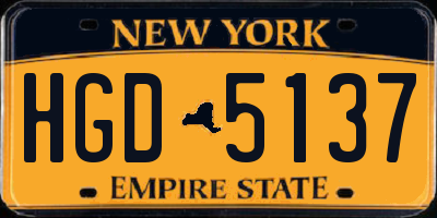 NY license plate HGD5137