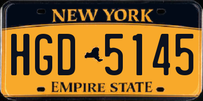 NY license plate HGD5145