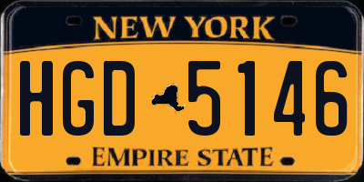 NY license plate HGD5146