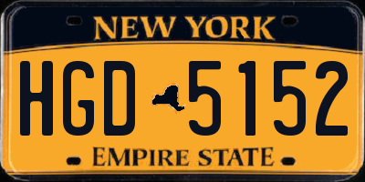 NY license plate HGD5152