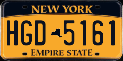 NY license plate HGD5161